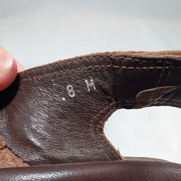 Famolare Brown Leather "Hi-Up" Wave Sole Sandals Woven Slingback Sandals Size 8M - Picture 11 of 11